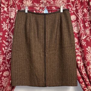 Norton McNaughton Textured Brown Pencil Skirt